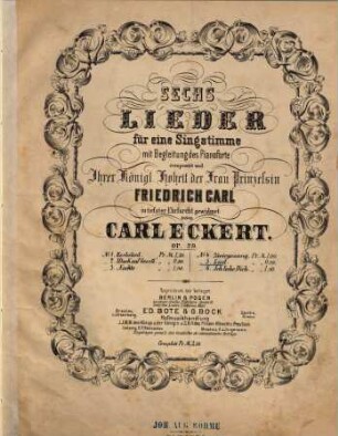 Sechs Lieder für eine Singstimme mit Begleitung des Pianoforte : Op. 29, 5. Lied