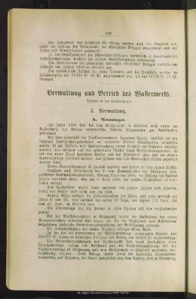 Verwaltung und Betrieb des Wasserwerks