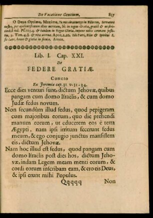 Cap. XXI. De Federe Gratiae.