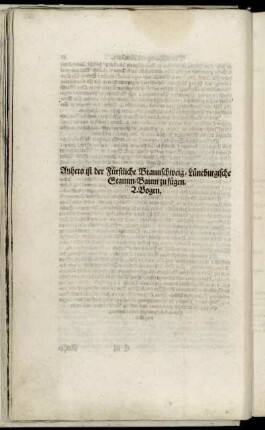 Anhero ist der Fürstliche Braunschweig-Lüneburgische Stamm-Baum zu fügen.