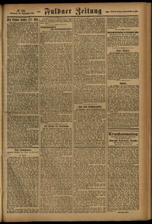 Zweite Ausgabe vom Mittwoch, den 28. September 1921.