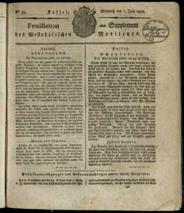 No. 53, Mittwoch den 1. July 1812
