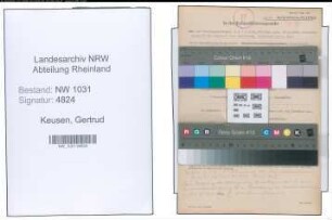 Entnazifizierung Gertrud Keusen , geb. 27.01.1896 (Lehrerin)