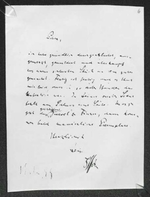 Brief von Gerhart Hauptmann an Otto Brahm