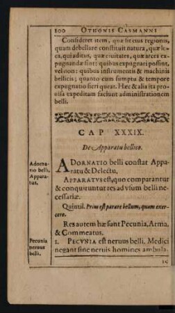 Cap. XXXIX. De Apparatu bellico.