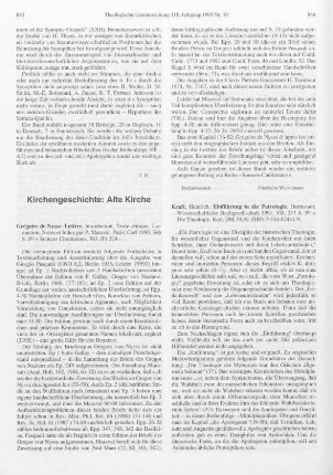 843-844 [Rezension] Gregorius Nyssenus, Lettres