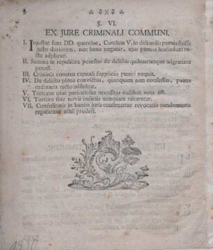 § VI. Ex jure criminali communi