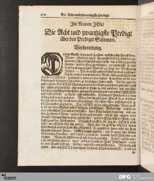 Die Acht und zwantzigste Predigt über den Prediger Salomon.