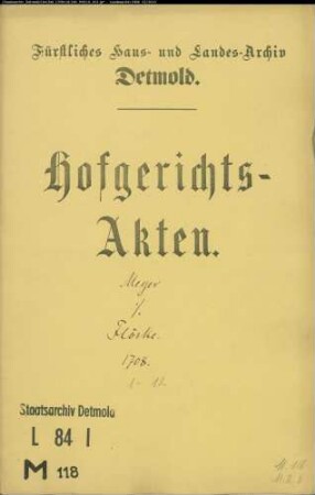 Meier, Vogts Witwe zu Heiligenkirchen gegen Konduktor Luther Flörke - Schuldforderung