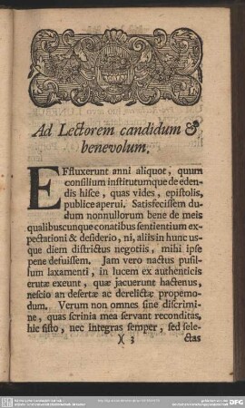 Ad Lectorem candidum & benevolum