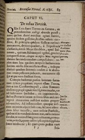 Caput VI. De Rebus Turcicis