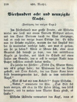 Vierhundert acht und neunzigste Nacht