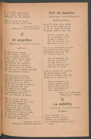 Flor de durazno : (Repertorio Cicarelli-Nunciato). (Estilo-Zamba)