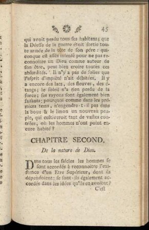 Chapitre Second. De la nature de Dieu.