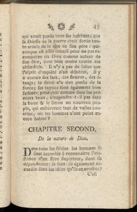Chapitre Second. De la nature de Dieu.