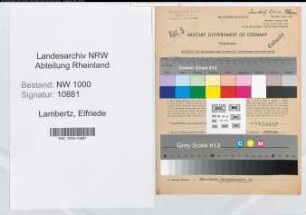 Entnazifizierung Elfriede Lambertz, geb. 03.06.1900 (Postsekretaerin)