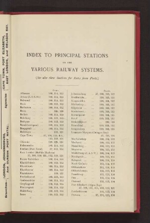 INDEX TO PRINCIPAL STATIONS
