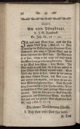 CLXVI. Am 2ten Pfingsttage. Ev. Joh.III, 16-21.