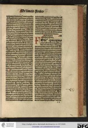 Forseus episcopus cuius historiam Beda scripsisse creditur, dum omni virtute et bonitate polleret, ad extremum veniens spiritum emisit.