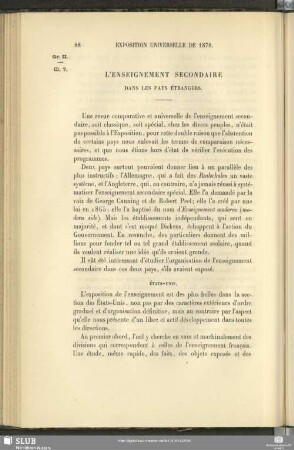 L'Enseignement Secondaire Dans Les Pays Étrangers