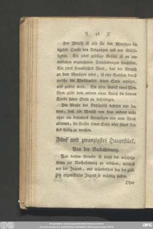 Fünf und zwanzigstes Hauptstück. Von der Nachahmung.