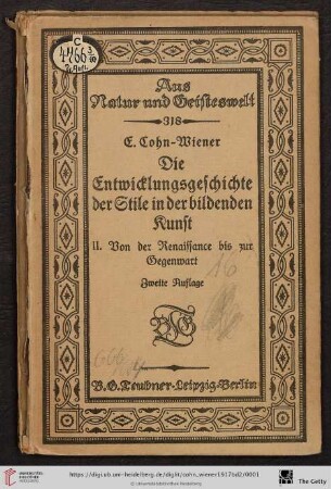 Band 2: Die Entwicklungsgeschichte der Stile in der bildenden Kunst: Von der Renaissance bis zur Gegenwart