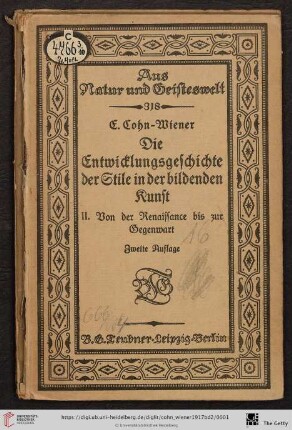 Band 2: Die Entwicklungsgeschichte der Stile in der bildenden Kunst: Von der Renaissance bis zur Gegenwart
