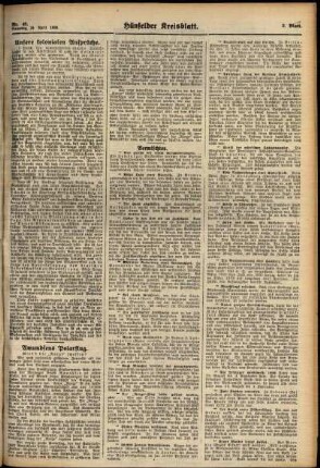 Zweite Ausgabe vom Donnerstag, den 22. April 1926.