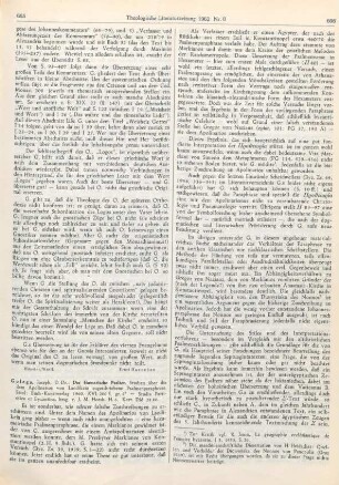 605-607 [Rezension] Golega, Joseph, Der Homerische Psalter