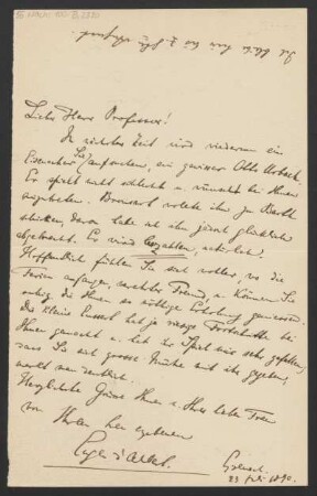 Brief an Karl Klindworth : 23.07.1890