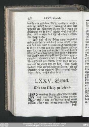 LXXV. Capitel. Wie das Maltz zu dörren.