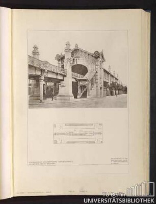 Teil III. Tafel 18. Hochbahnhof Bülowstrasse. Gesamtansicht. Architekt: Bruno Möhring.