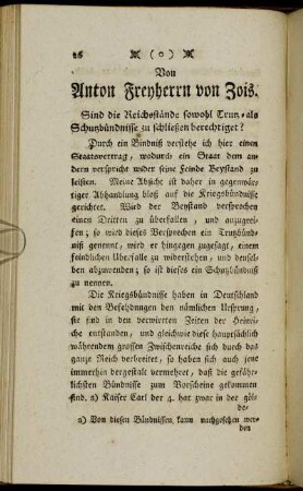 Sind die Reichstände sowohl Trutz- als Schutzbündnisse zu schließen berechtiget?