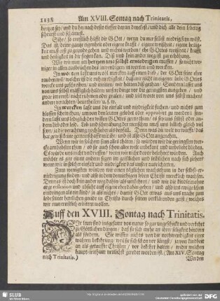 Auff den XVIII. Sontag nach Trinitatis