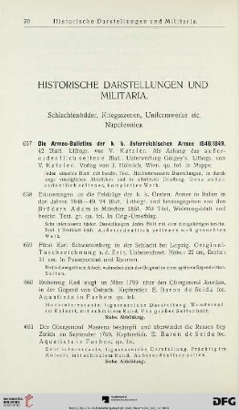 Historische Darstellungen und Militaria (Nr. 657-723)