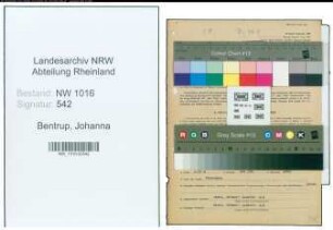 Entnazifizierung Johanna Bentrup , geb. 17.07.1887 (Geschaeftsfrau)