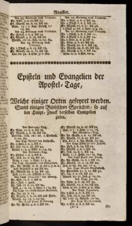 269d-269d, Episteln und Evangelien der Apostel-Tage.