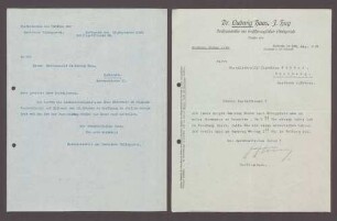 Korrespondenz zwischen Ludwig Haas, Rechtsanwalt und Stadtrat, Karlsruhe, und dem Parteisekretär der DVP Otto Ernst Sutter: Wahlkampfhilfe im 26. Landtagswahlkreis, 3 Schreiben