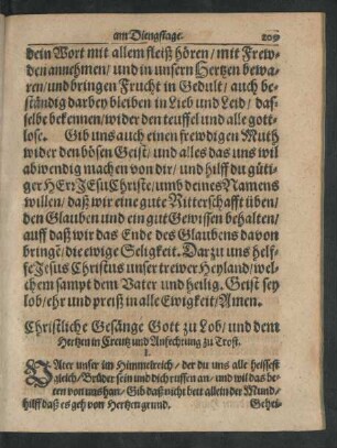 Christliche Gesänge Gott zu Lob/ und dem Hertzen in Creutz und Anfechtung zu Trost.