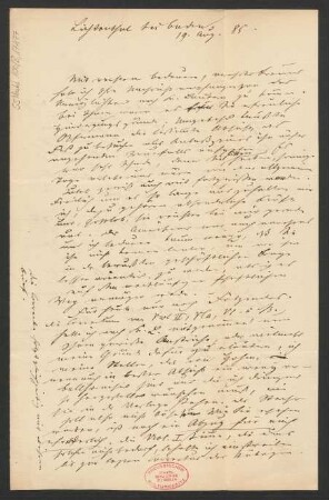 Brief an B. Schott's Söhne : 19.08.1885