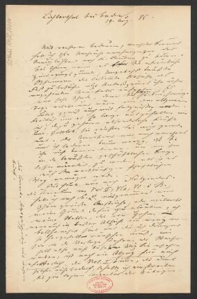 Brief an B. Schott's Söhne : 19.08.1885