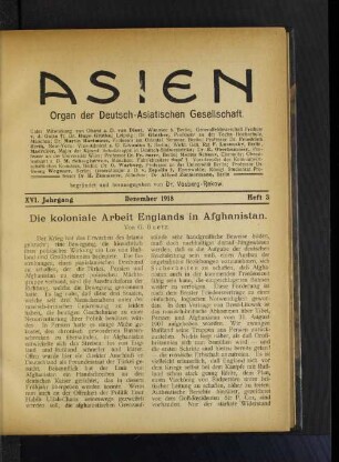 XVI Jahrgang Dezember 1918 Heft 3