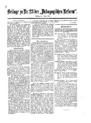 Litteratur : Beilage zu No. 23 der Pädagogischen Reform