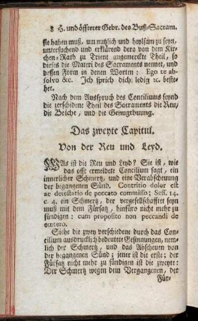 Das zweyte Capitul. Von der Reu und Leyd