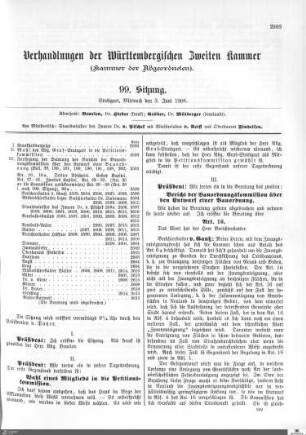 99. Sitzung, Stuttgart, 3.6.1908