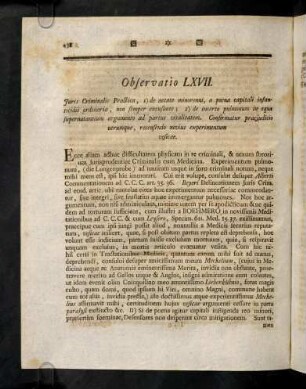 438-441, Observatio LXVII