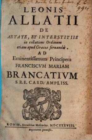 De aetate et interstitiis in collatione ordinum
