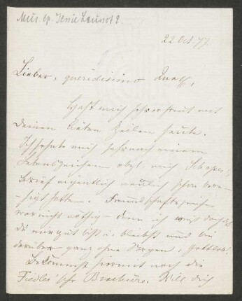 Brief an Hans von Bülow : 22.10.1877
