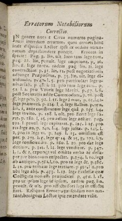 Erratorum Notabiliorum Correctio.