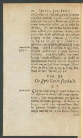 Cap. XI. De stylo Curiae feudalis